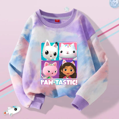 Gabby Dollhouse Children Hooded Sweater Anime Printed Hoodies Cartoon Long Sleeved Spring Autumn Sweatshirts Kids Clothes Gift