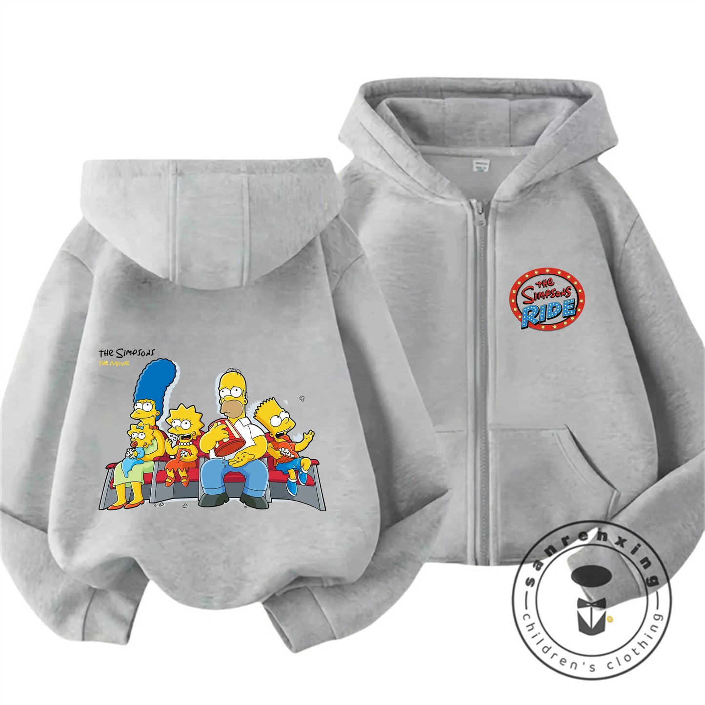 Children The Simpsons Cartoon Zip Hoodie Autumn Winter Boys Girls Cute Kawaii Trendy New Kids Hooded Sweatshirt 3 14 Years