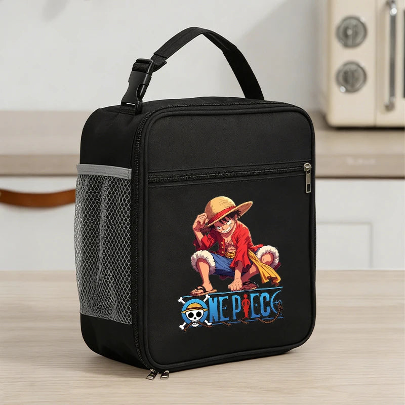 Borsa Termica per Pranzo One Piece per Ragazzi, in Alluminio Isolante, Spessa, con Design Carino a Tema Anime, per Studenti e Lavoratori d'Ufficio