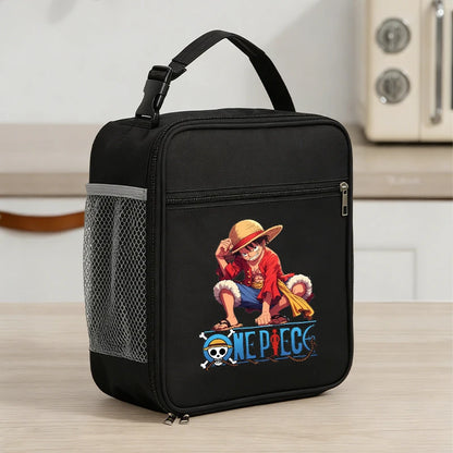 Borsa Termica per Pranzo One Piece per Ragazzi, in Alluminio Isolante, Spessa, con Design Carino a Tema Anime, per Studenti e Lavoratori d'Ufficio