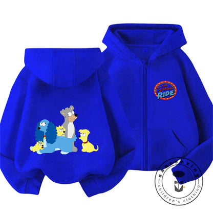 Children The Simpsons Cartoon Zip Hoodie Autumn Winter Boys Girls Cute Kawaii Trendy New Kids Hooded Sweatshirt 3 14 Years