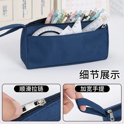 Astuccio per matite One Piece per ragazzi, a doppio strato, portatile, in tessuto Oxford, semplice, carino, con personaggi dei videogiochi, grande capacità, in tela, per bambini, anime