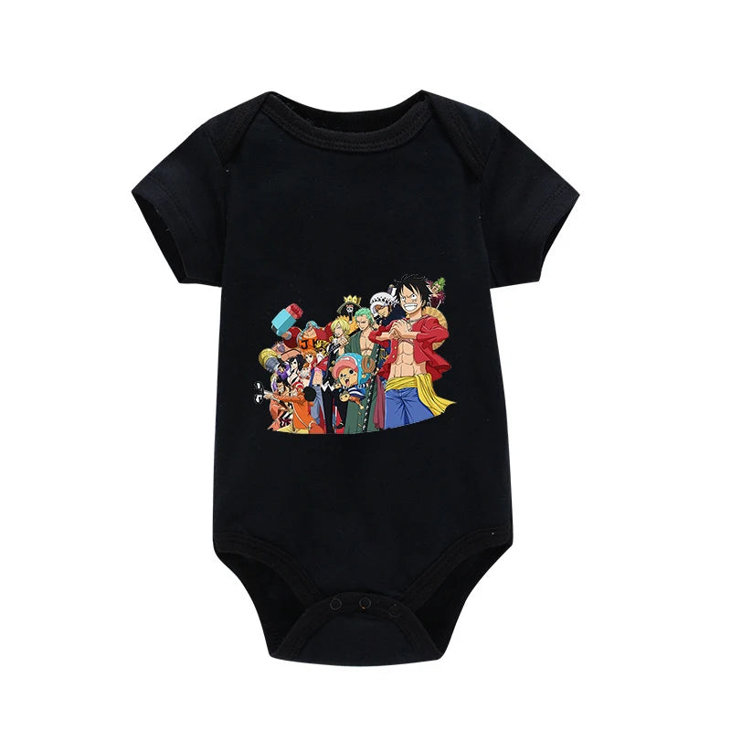 Tutina per Neonati in Cotone con Stampa Anime Zoro-Luffy, Abbigliamento per Bambini 3-24 Mesi, Body Morbido e Sicuro