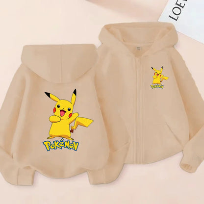 Children's Zipper Style Anime Movie Electric Mouse Print Sweatshirt Coat Boys Girls3-12Yrs Hoodie Sports Casual Cardigan Clothes