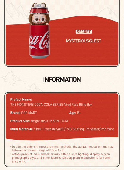 POP MART Labubu the Monsters Coca-Cola Series Kawaii Anime Action Figure Vinyl Face Blind Box Surprise Mystery Doll Toy