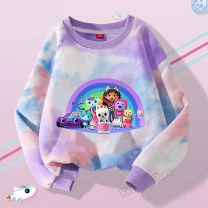 Gabby Dollhouse Children Hooded Sweater Anime Printed Hoodies Cartoon Long Sleeved Spring Autumn Sweatshirts Kids Clothes Gift