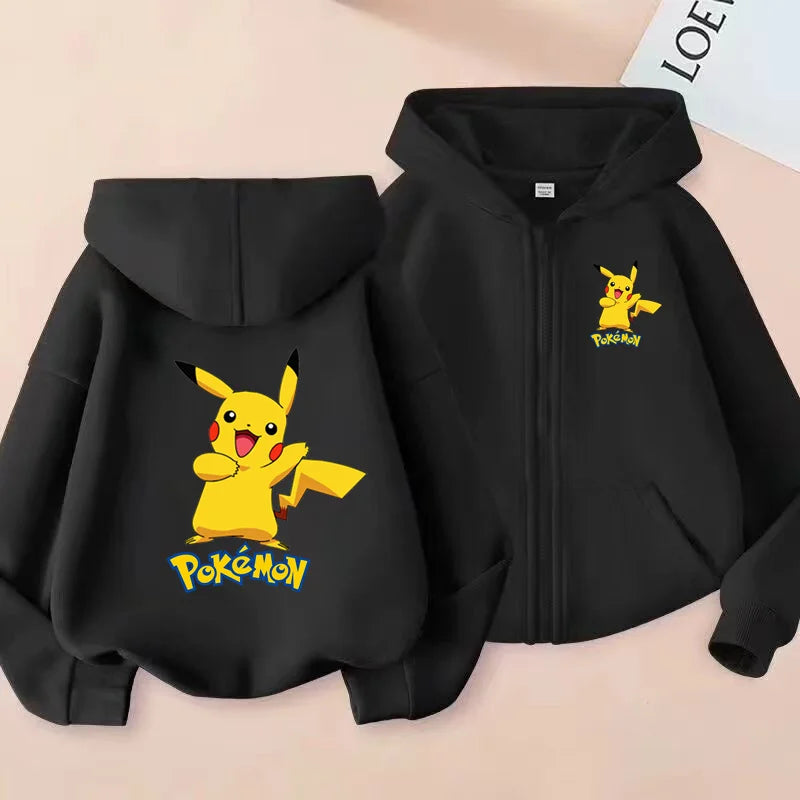 Children's Zipper Style Anime Movie Electric Mouse Print Sweatshirt Coat Boys Girls3-12Yrs Hoodie Sports Casual Cardigan Clothes