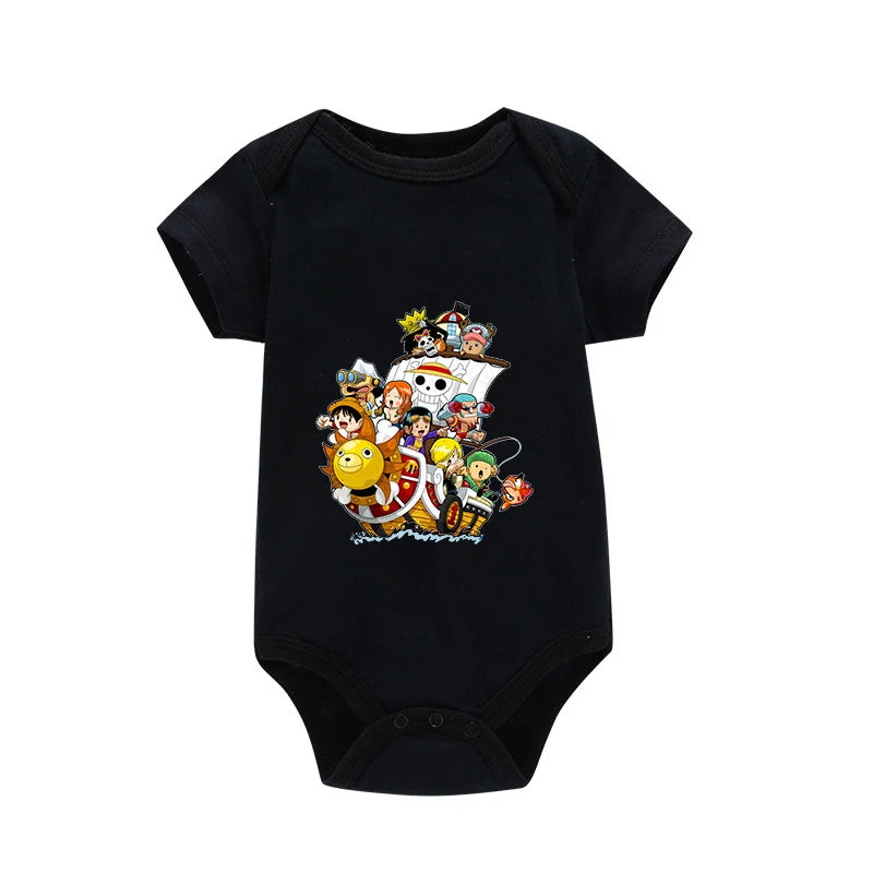 Tutina per Neonati in Cotone con Stampa Anime Zoro-Luffy, Abbigliamento per Bambini 3-24 Mesi, Body Morbido e Sicuro