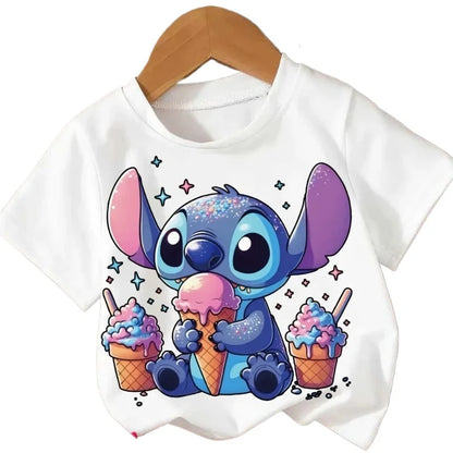 Summer Fashion Anime Cartoon Printed Children's T-shirt Theme Party Top Boys and Girls Short Sleeved T-shirt