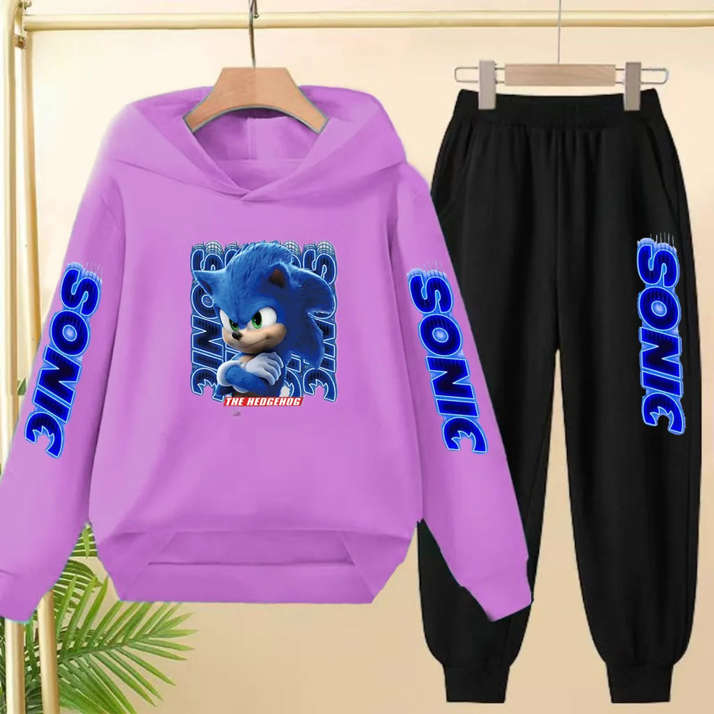 Fall New Style Anime Children's Casual Sweatshirt Sets Kids Sweatpant Set Pullover and Trousers 2pcs Suit Suitable Ages 3 to 12