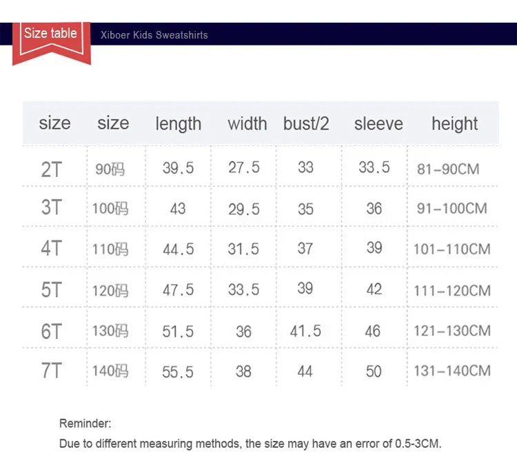 Kids Hoodies Sweatshirts for Boys Baby Cartoon Clothing Boy Girl Cotton Print Casual T Shirt Children Pullover Cute Clothes Cool