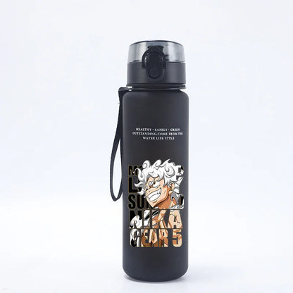 Borraccia Sportiva per Bambini da 650ml, Design Anime Zoro-Luffy, con Corda per Trasporto, Bottiglia Portatile per Acqua
