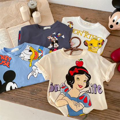 Children's Short Sleeved Anime T-shirt Boys And Girls Cartoon Short Sleeved Summer Fashion Top Casual Street Sports Shirt