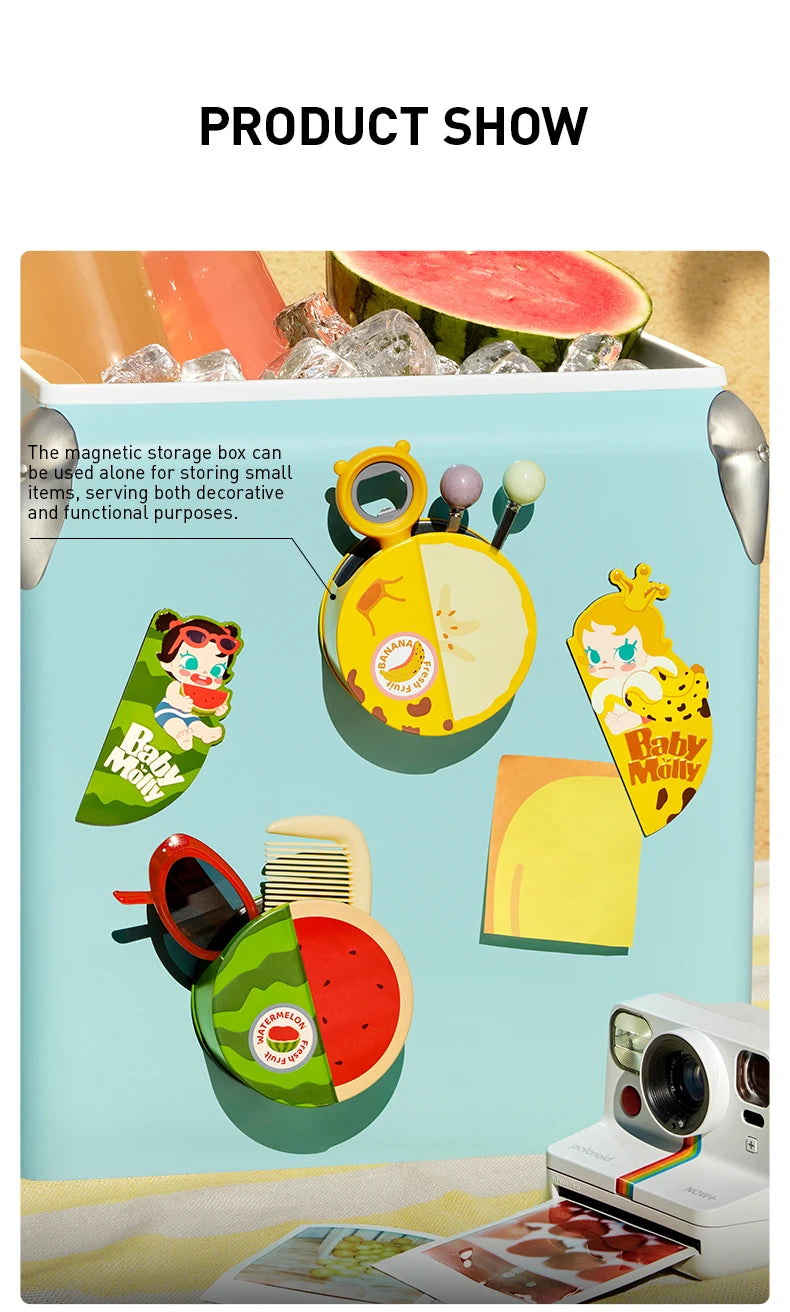 POP MART Baby Molly Fruity Aroma Series-Magnetic Sealing Clip Storage Box Set Mystery Box 1PC/6PCS