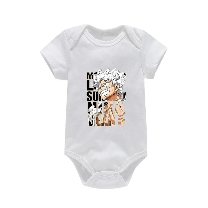 Tutina per Neonati in Cotone con Stampa Anime Zoro-Luffy, Abbigliamento per Bambini 3-24 Mesi, Body Morbido e Sicuro