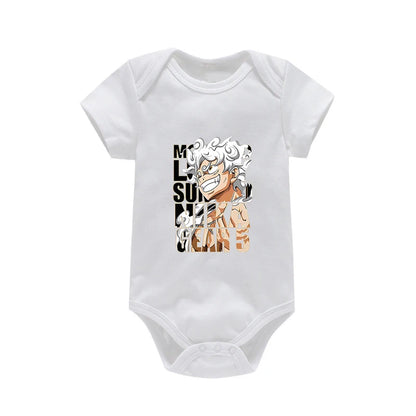 Tutina per Neonati in Cotone con Stampa Anime Zoro-Luffy, Abbigliamento per Bambini 3-24 Mesi, Body Morbido e Sicuro