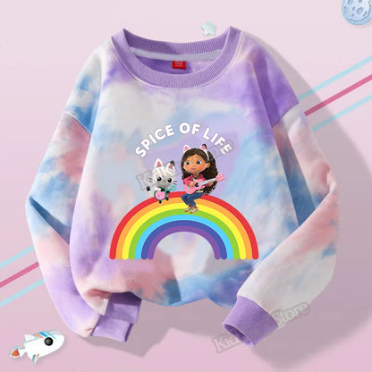 Gabby Dollhouse Children Hooded Sweater Anime Printed Hoodies Cartoon Long Sleeved Spring Autumn Sweatshirts Kids Clothes Gift