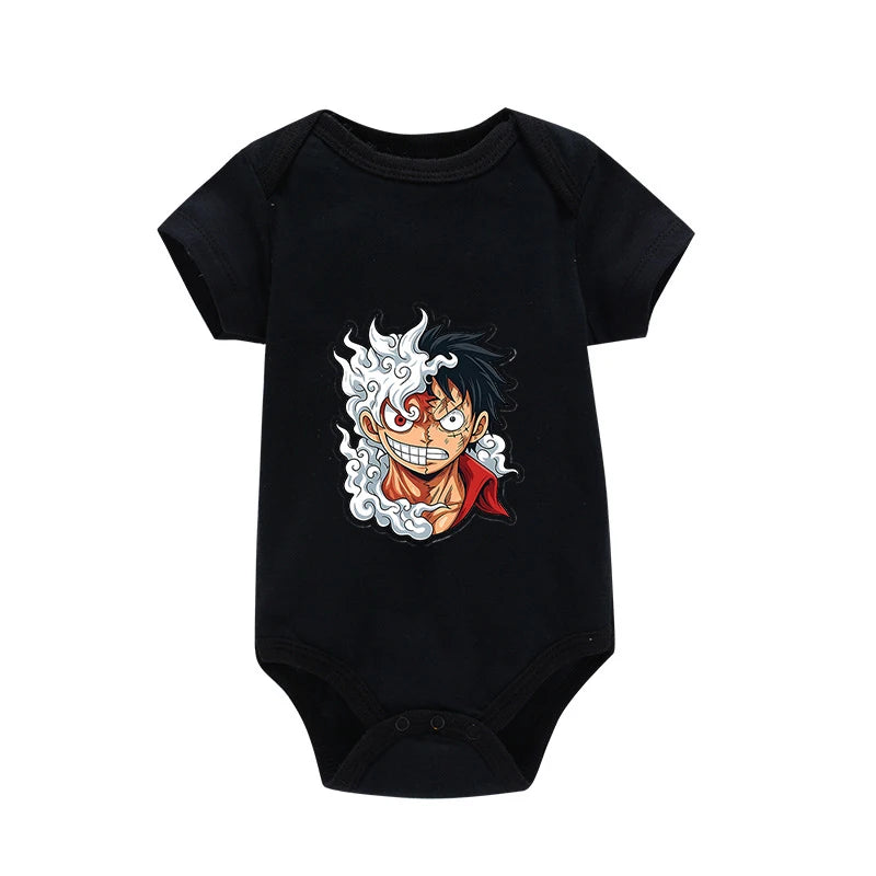 Tutina per Neonati in Cotone con Stampa Anime Zoro-Luffy, Abbigliamento per Bambini 3-24 Mesi, Body Morbido e Sicuro