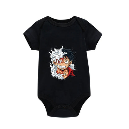 Tutina per Neonati in Cotone con Stampa Anime Zoro-Luffy, Abbigliamento per Bambini 3-24 Mesi, Body Morbido e Sicuro