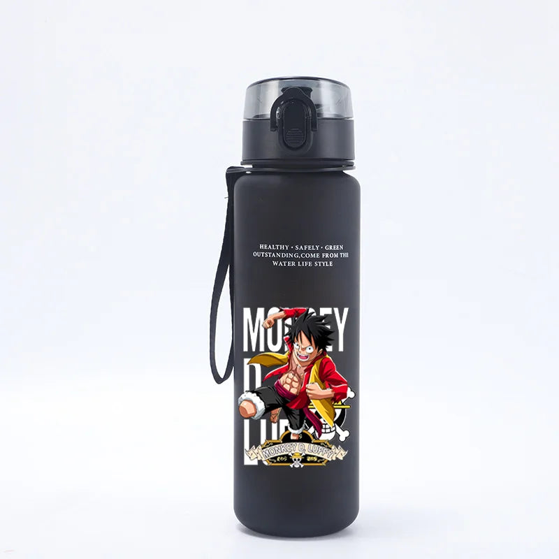 Borraccia Sportiva per Bambini da 650ml, Design Anime Zoro-Luffy, con Corda per Trasporto, Bottiglia Portatile per Acqua