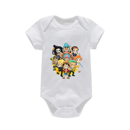Tutina per Neonati in Cotone con Stampa Anime Zoro-Luffy, Abbigliamento per Bambini 3-24 Mesi, Body Morbido e Sicuro