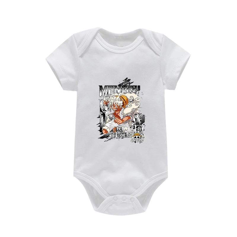 Tutina per Neonati in Cotone con Stampa Anime Zoro-Luffy, Abbigliamento per Bambini 3-24 Mesi, Body Morbido e Sicuro