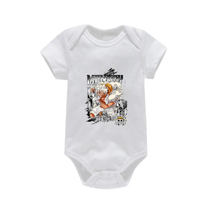 Tutina per Neonati in Cotone con Stampa Anime Zoro-Luffy, Abbigliamento per Bambini 3-24 Mesi, Body Morbido e Sicuro
