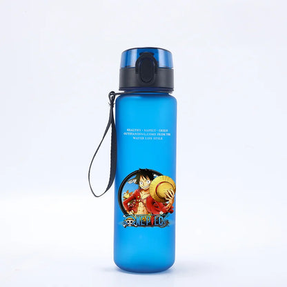 Borraccia Sportiva per Bambini da 650ml, Design Anime Zoro-Luffy, con Corda per Trasporto, Bottiglia Portatile per Acqua