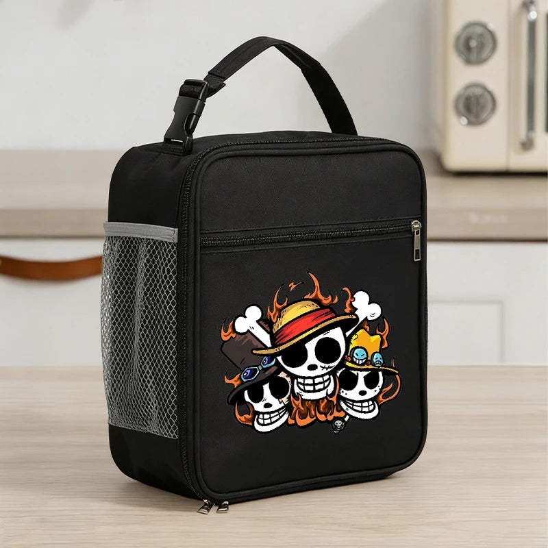 Borsa Termica per Pranzo One Piece per Ragazzi, in Alluminio Isolante, Spessa, con Design Carino a Tema Anime, per Studenti e Lavoratori d'Ufficio