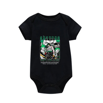 Tutina per Neonati in Cotone con Stampa Anime Zoro-Luffy, Abbigliamento per Bambini 3-24 Mesi, Body Morbido e Sicuro