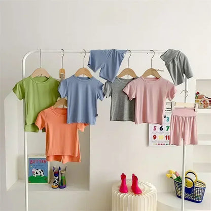 Pigiama con stampa anime di Zoro e Luffy, abbigliamento da notte sottile a maniche corte e pantaloncini per bambini