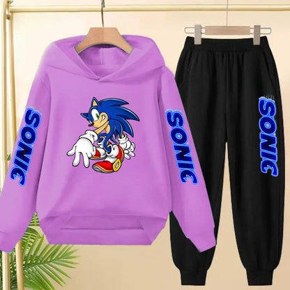 Fall New Style Anime Children's Casual Sweatshirt Sets Kids Sweatpant Set Pullover and Trousers 2pcs Suit Suitable Ages 3 to 12