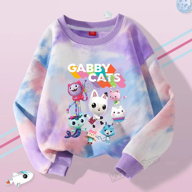 Gabby Dollhouse Children Hooded Sweater Anime Printed Hoodies Cartoon Long Sleeved Spring Autumn Sweatshirts Kids Clothes Gift