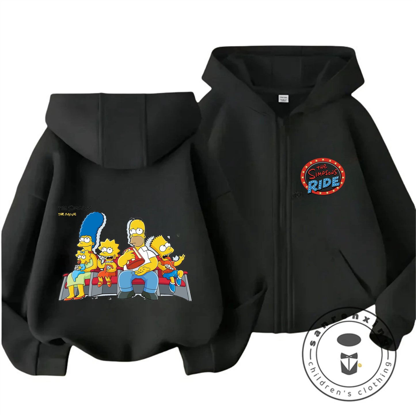 Children The Simpsons Cartoon Zip Hoodie Autumn Winter Boys Girls Cute Kawaii Trendy New Kids Hooded Sweatshirt 3 14 Years