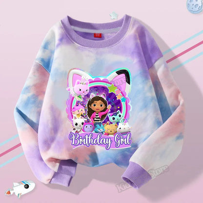 Gabby Dollhouse Children Hooded Sweater Anime Printed Hoodies Cartoon Long Sleeved Spring Autumn Sweatshirts Kids Clothes Gift