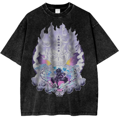 One Piece Vintage Tee Monkey D Luffy Anime Shirt Men's 2026 Summer Fashion Oversize Street Harajuku Y2K High Quality Clothing