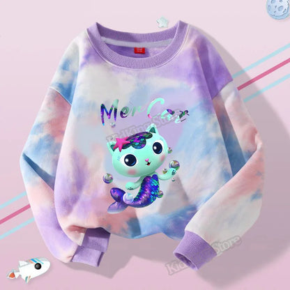 Gabby Dollhouse Children Hooded Sweater Anime Printed Hoodies Cartoon Long Sleeved Spring Autumn Sweatshirts Kids Clothes Gift