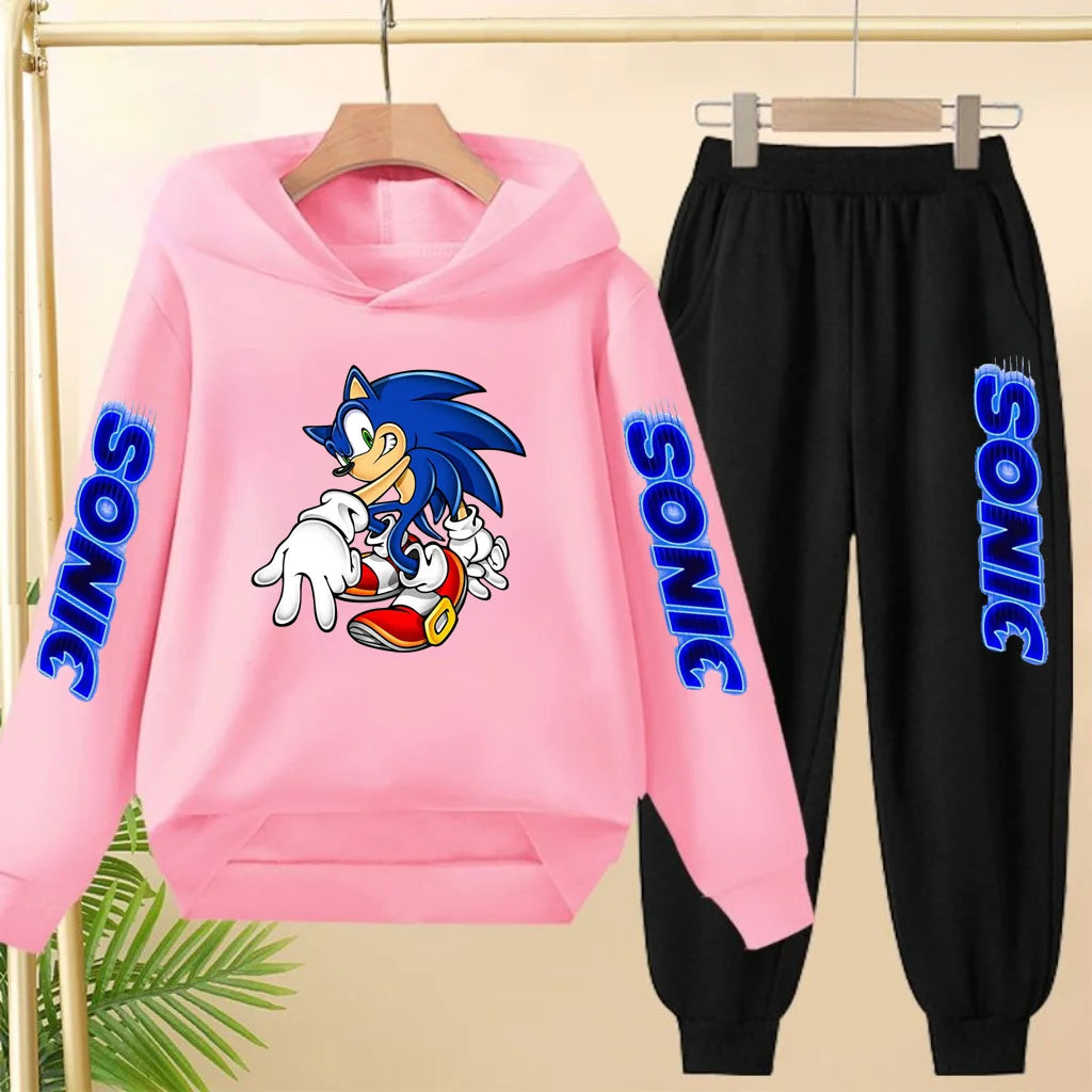 Fall New Style Anime Children's Casual Sweatshirt Sets Kids Sweatpant Set Pullover and Trousers 2pcs Suit Suitable Ages 3 to 12