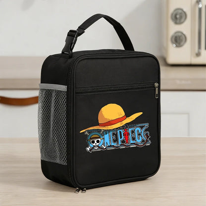 Borsa Termica per Pranzo One Piece per Ragazzi, in Alluminio Isolante, Spessa, con Design Carino a Tema Anime, per Studenti e Lavoratori d'Ufficio