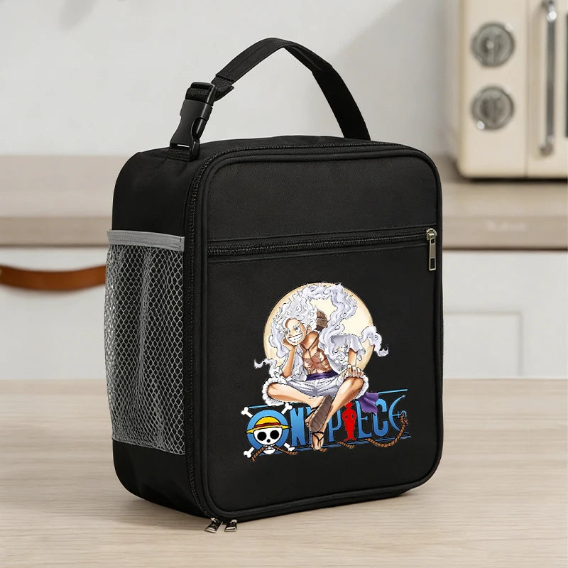 Borsa Termica per Pranzo One Piece per Ragazzi, in Alluminio Isolante, Spessa, con Design Carino a Tema Anime, per Studenti e Lavoratori d'Ufficio
