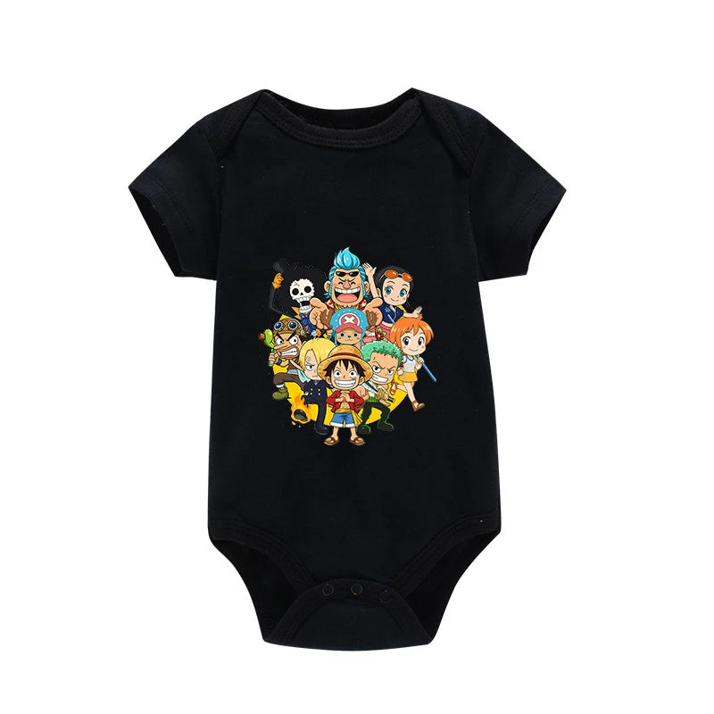 Tutina per Neonati in Cotone con Stampa Anime Zoro-Luffy, Abbigliamento per Bambini 3-24 Mesi, Body Morbido e Sicuro