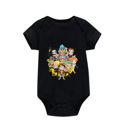 Tutina per Neonati in Cotone con Stampa Anime Zoro-Luffy, Abbigliamento per Bambini 3-24 Mesi, Body Morbido e Sicuro