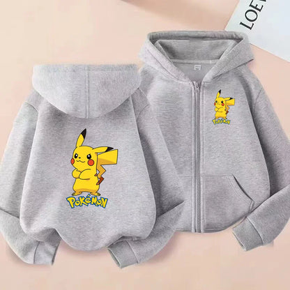 Children's Zipper Style Anime Movie Electric Mouse Print Sweatshirt Coat Boys Girls3-12Yrs Hoodie Sports Casual Cardigan Clothes