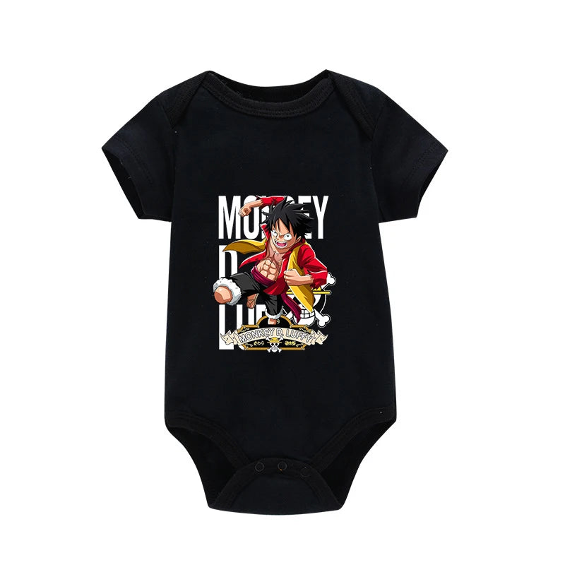 Tutina per Neonati in Cotone con Stampa Anime Zoro-Luffy, Abbigliamento per Bambini 3-24 Mesi, Body Morbido e Sicuro