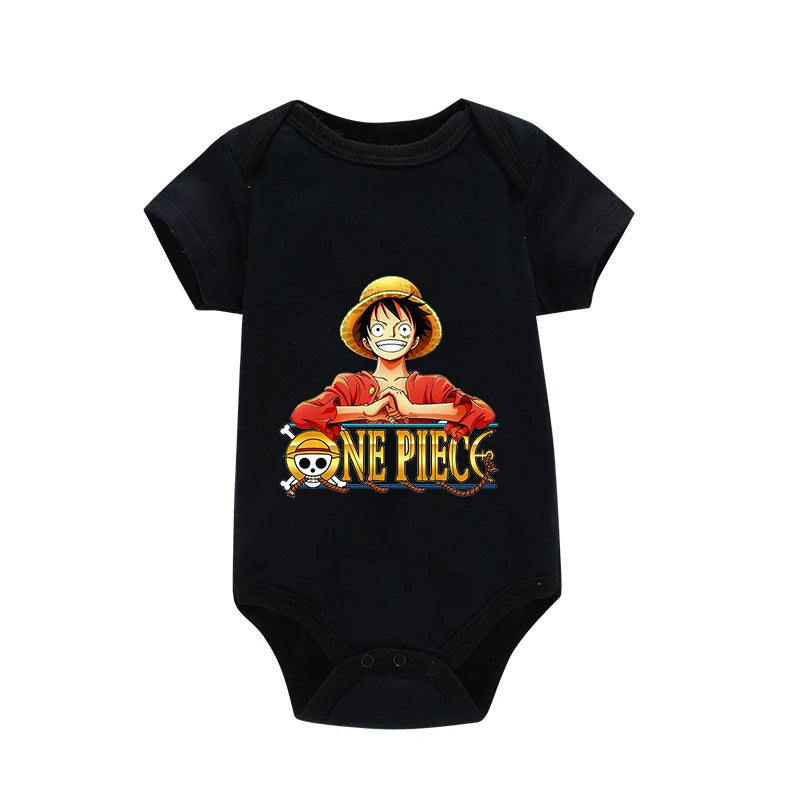 Tutina per Neonati in Cotone con Stampa Anime Zoro-Luffy, Abbigliamento per Bambini 3-24 Mesi, Body Morbido e Sicuro
