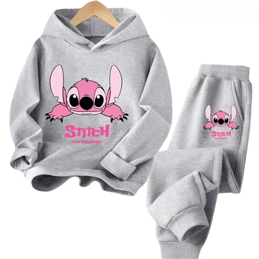 NEW Stitch Kawaii 2026 Children Hoodie Pullover Sweatshirt Anime Cartoon Kids Casual Autumn Winter Fashion Boys Girls Clothing