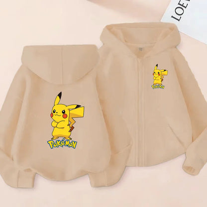 Children's Zipper Style Anime Movie Electric Mouse Print Sweatshirt Coat Boys Girls3-12Yrs Hoodie Sports Casual Cardigan Clothes