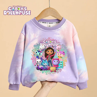 Gabby Dollhouse Children Hooded Sweater Anime Printed Hoodies Cartoon Long Sleeved Spring Autumn Sweatshirts Kids Clothes Gift