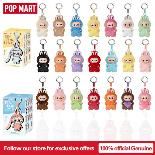 POP MART The Monsters Labubu V4 Pin for Love Series Mystery Blind Box Vinyl Face Plush Doll Pendant Keychain Toy Christmas Gifts