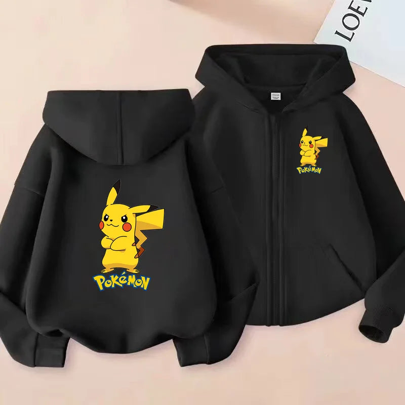 Children's Zipper Style Anime Movie Electric Mouse Print Sweatshirt Coat Boys Girls3-12Yrs Hoodie Sports Casual Cardigan Clothes